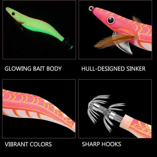 12g 14g 19g Squid Jig Floating Eging Fishing Squid Lure Fishing Lure Artificial Bait for Fishing Squid Hook Octopus Cuttlefish