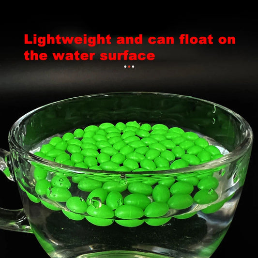 100pcs Luminous Beads 3*4mm/6*8mm/8*12mm Fishing Space Beans Round Float Balls Light Glowing For Outdoor Fishing Tool Parts Set